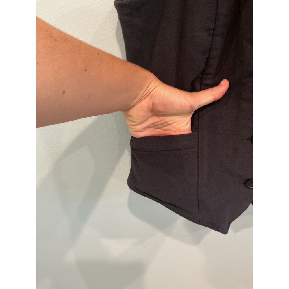 Tom Beckbe Womens Navy Blue Heavyweight Cotton Moleskin Vest Outdoor Frontier S - Picture 7 of 9